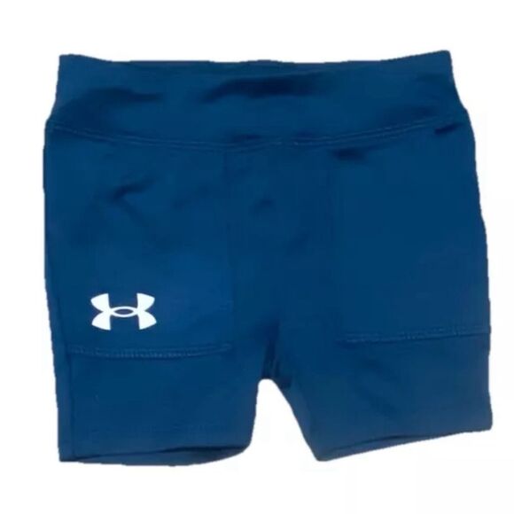 New Without Tags Under Armour Girls Shorts Navy Blue 9-12 Months - Picture 1 of 2